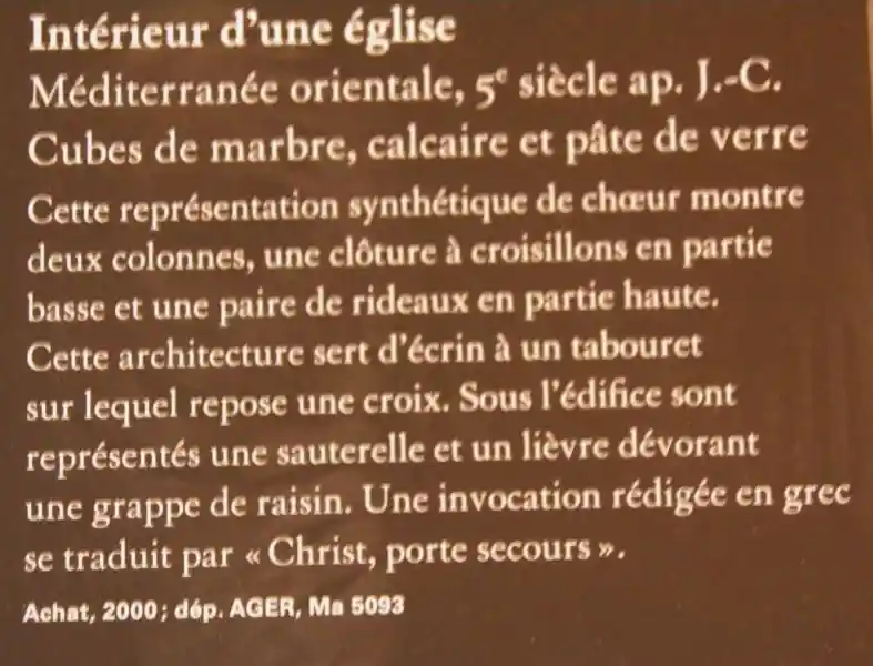 Solar cross on a church Interior made from marble, limestone and glass